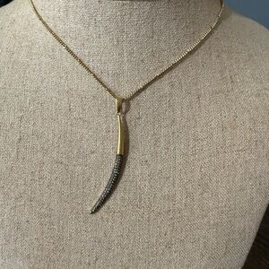 Stella & Dot Gold Necklace with Silver Pendant